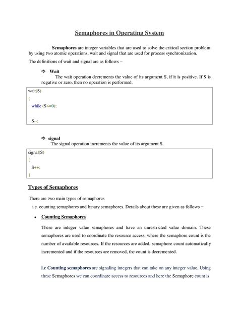 Semaphores in Operating System - Semaphores in Operating System ...