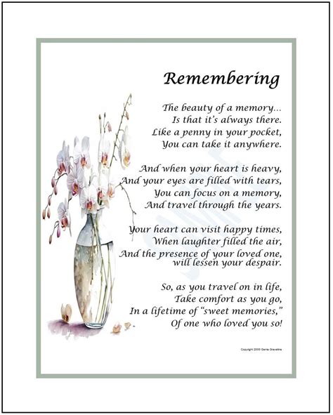 Buy Memorial Poem Print, Bereavement Sympathy Gift (digital Download ...