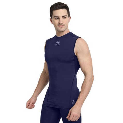 Shrey Intense Compression Sleevesless Top (Navy) – Sportswing.in