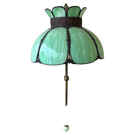 Art Deco Rare Floor Lamp with Glass Shade and Onyx Jadeite accents at ...