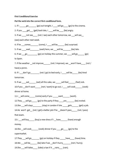 Image result for First Conditional 1 Exercise