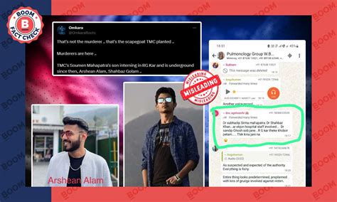 RG Kar Murder: Intern Misidentified As TMC MLA Soumen Mahapatra's Son ...