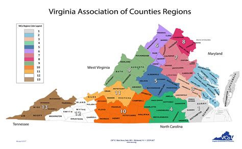 Map Of Va Counties | Color 2018