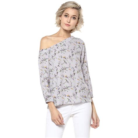 Harpa Off Shoulder Blouse (GR5224A-GREY) : Amazon.in: Clothing ...