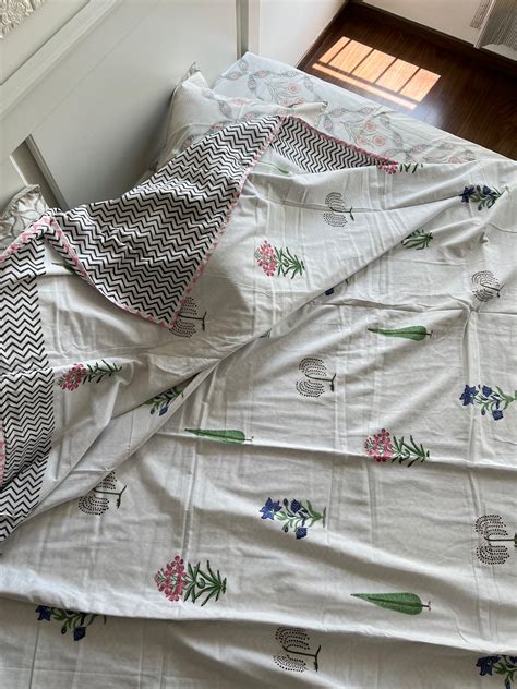 Beautiful Floral Print Premium Handblock Double Dohar (90”*108”) – TAAP ...