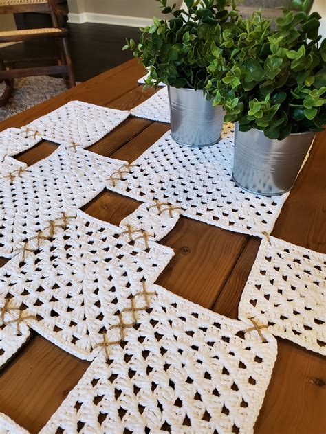 Image result for Crochet Table Runner Patterns Square