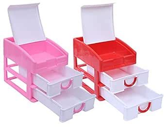 Kuber Industries Plastic 2 Pieces Three Layer Drawer Storage Cabinet ...