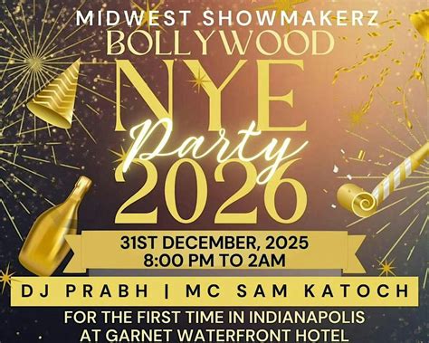 Bollywood NYE Party 2026 @Garnet Waterfront, 2930 Waterfront Pkwy W Dr ...