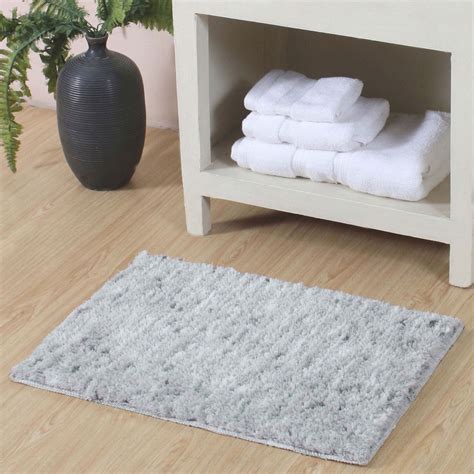 Cloud Comfort Rectangle Bath Rug Gray | Touch of Class