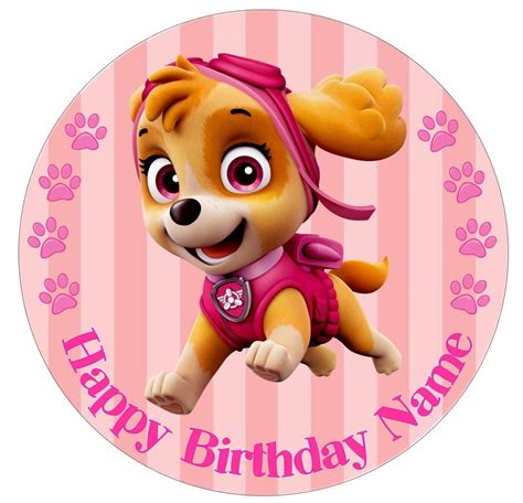 Buy Skye Paw Patrol Inspired Edible Icing Cake Topper Precut ...