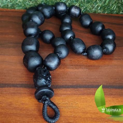 Handmade 27+1 Beads Original Tulsi Japa Mala 18 mm Black Colour - Tulsi ...