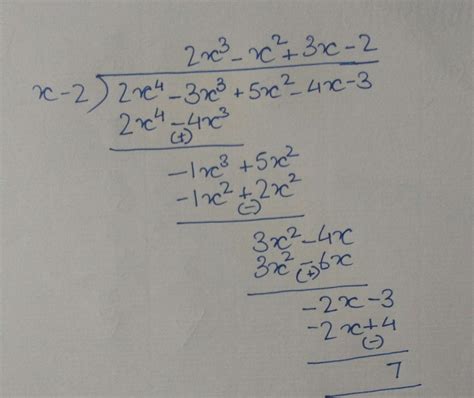by long division , find the remainder when the polynomial 2x^4-3x^3+5x ...