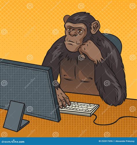 Monkey Chimp Pixel Art Animal Video Game Cartoon Vector Illustration ...