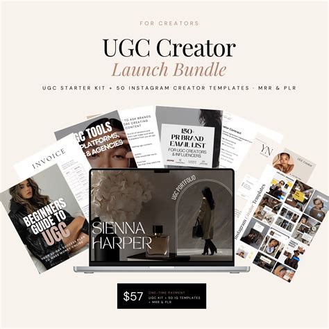 UGC Creator Launch Bundle Kit + 50 Canva Templates | Elevate Her Studio