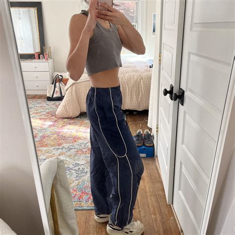 Urban outfitters navy blue 90’s sweatpants - Depop