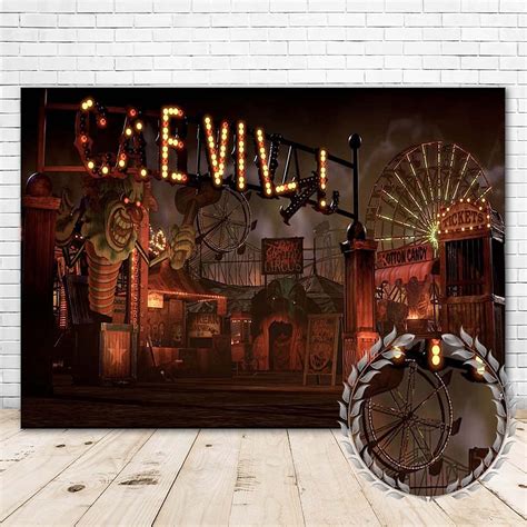 Buy Evil Carnival Backdrop 7x5 Evil Clown Carnival Big Top Tent ...