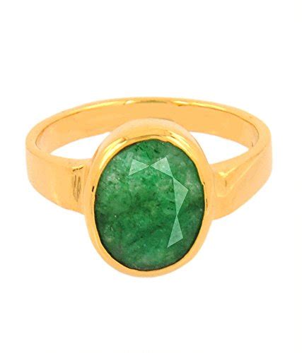 Barishh Gems 7.25 Ratti Precious Panna Emerald Gemstone 5 Dhatu ...