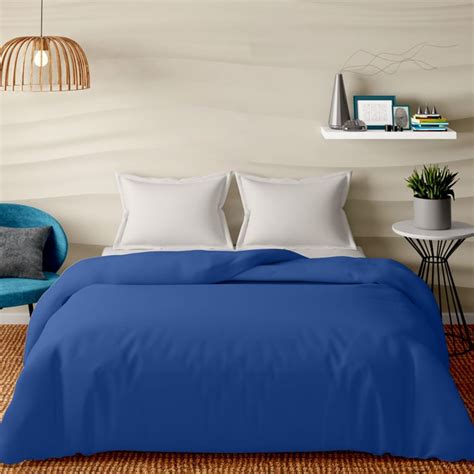 Buy PORTICO Supercale Blue Solid Cotton King Duvet Cover from Portico ...