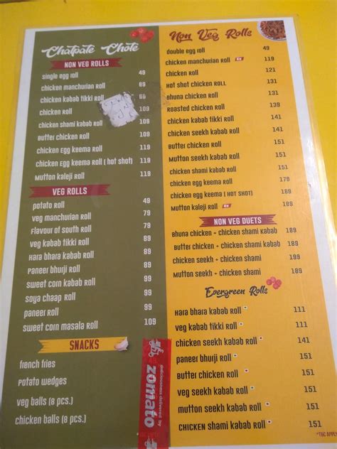 Menu at ROLLS KING, Ghaziabad, MCWH+Q3V