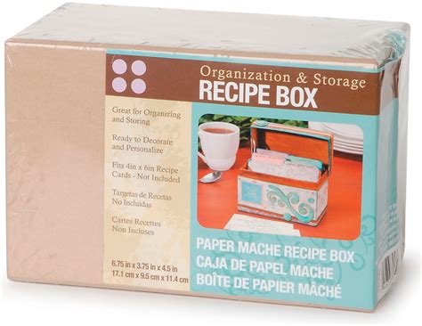 Darice Paper Mache Recipe Box, 6.75 by 3.75 by 4.5-Inch : Amazon.in ...