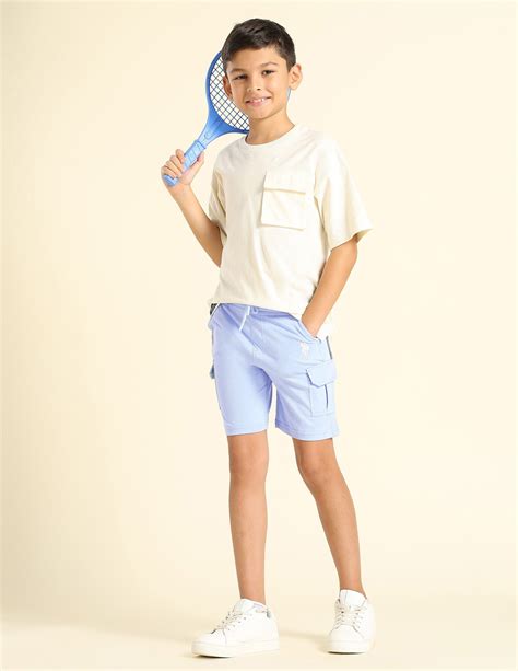 Buy Boys Boys Solid Regular Fit Shorts Blue|U.S. Polo Assn. India