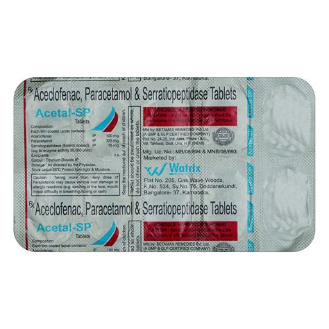 Acetal-SP Tablet | Uses, Side Effects, Price | Apollo Pharmacy