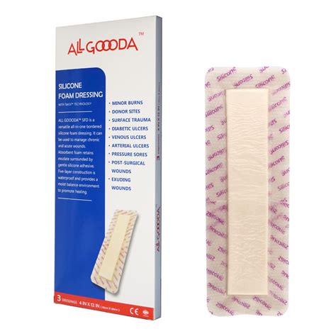Buy Silicone Foam Dressing 4”x12”[3 Pack] Post-Op Gentle Adhesive ...