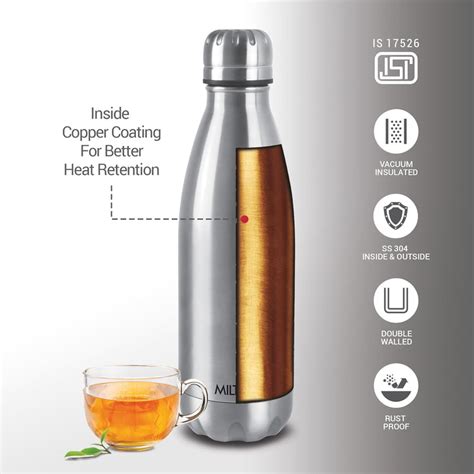 Milton Duo DLX 1000 Thermosteel Bottle, 1000 ml Water Bottles, 24 Hour ...