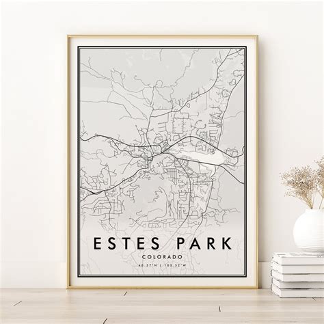 Estes Park Map Print, Estes Park Colorado Town Map Poster, Gifts for ...