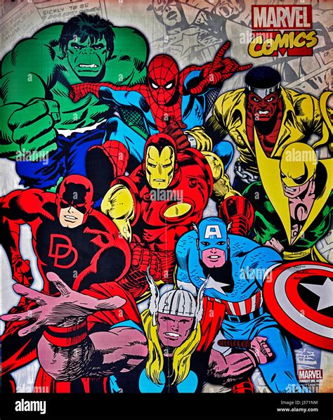 Marvel Comics Poster , Superheroes Stock Photo - Alamy