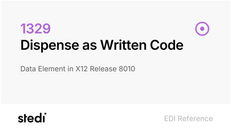 X12 EDI 1329 Dispense as Written Code - Stedi