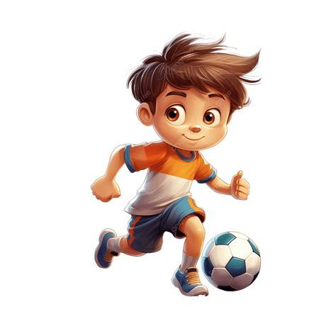 Child Playing Soccer Cartoon