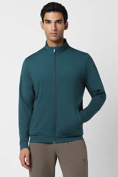 Buy Men Green Solid Casual Jacket Online - 936469 | Van Heusen