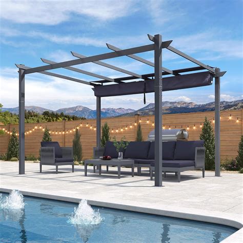 PURPLELEAF PURPLE LEAF 10 X 13 Patio Retractable Pergola with India | Ubuy