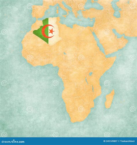 Map of Africa - Algeria stock illustration. Illustration of canvas - 245149807