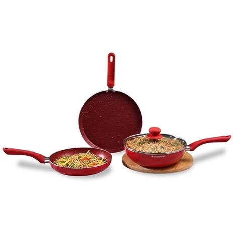 Buy Wonderchef Royal Velvet Non-Stick 4 Piece Cookware Set|Fry Pan with ...