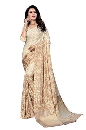Buy Sangam Prints Women's Silk Foil Print Saree with Blouse Piece ...