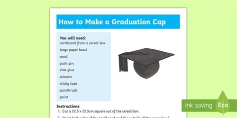 Mortarboard Hat Template | Graduation Cap Craft Instructions