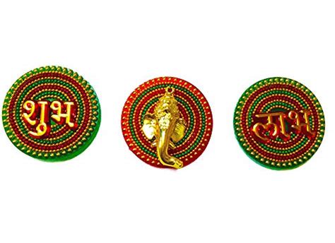 DMS Retail Multicolor Acrylic Handcrafted Stone Studded Shubh Labh Gan ...