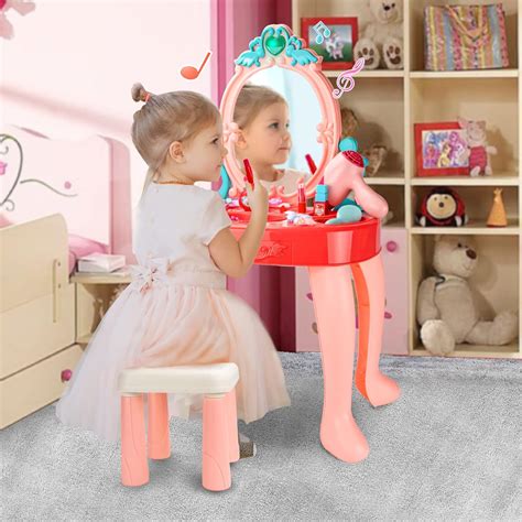 Buy Toddler Vanity Set Kids Toy Vanity Table for Little Girls with ...