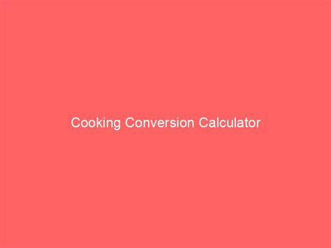 Cooking Conversion 的图像结果