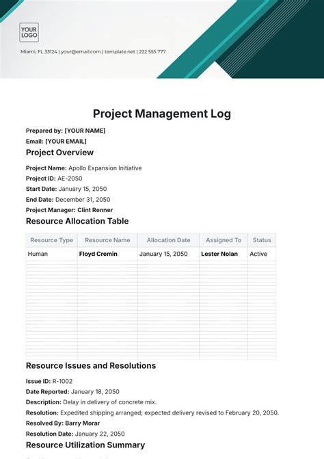 Image result for Sample Project Log