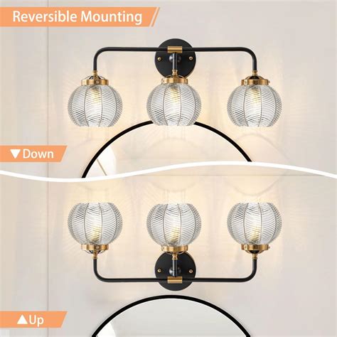 Qufute Bathroom Vanity Light fixtures 3 Light Glass Globe India | Ubuy