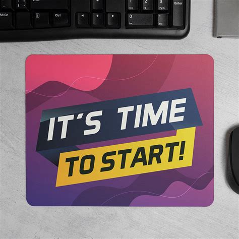 "It's Time To Start" Motivational Quotes Printed Mouse Pad Non-Slip Ru ...