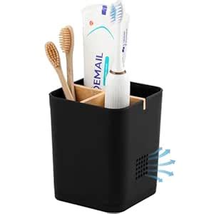 Toothbrush Holders Drainage for Bathrooms, 3 Slots Tooth Brushing ...