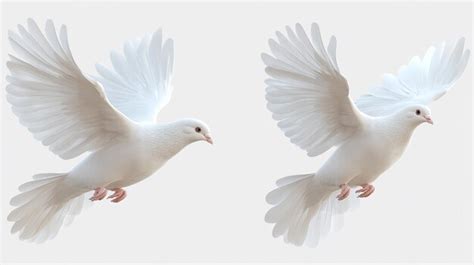 Two white doves flying in opposite directions | Premium AI-generated image