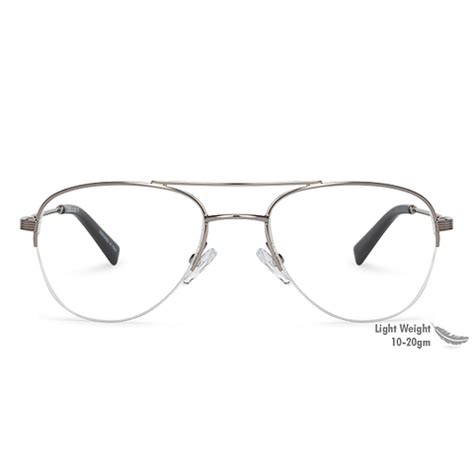 Buy Gunmetal Black Half Rim Aviator Vincent Chase SLEEK STEEL VP059 -C2 ...