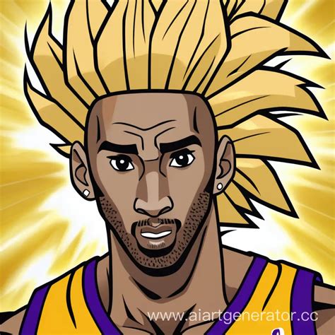 Kobe Bryant with Super Saiyan Hair Basketball Legend Transforms with ...