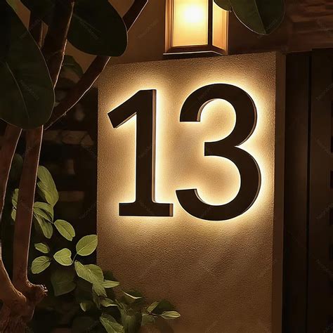 LED House Numbers, Illuminated Address Number Sign, Metal Backlit Door ...