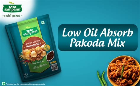 Tata Sampann Low Oil Absorb Pakoda Mix, Ready to Cook Mix, Power of ...
